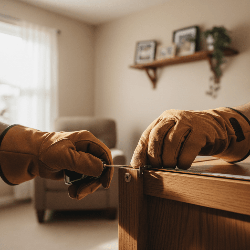 Mobile pawn specialist assessing household items at customer's home